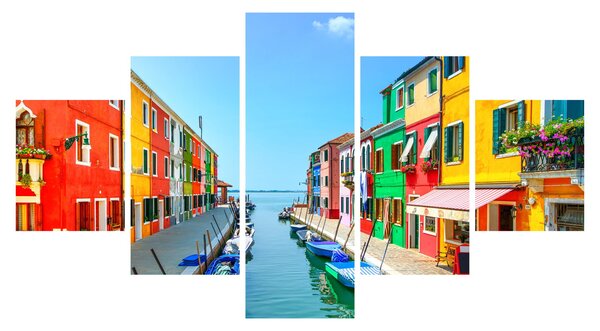 Obraz - Ostrov Burano, Benátky, Itálie (125x70 cm)