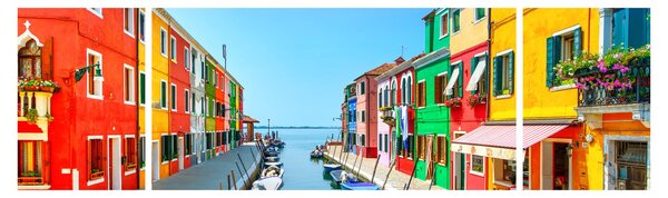Obraz - Ostrov Burano, Benátky, Itálie (170x50 cm)
