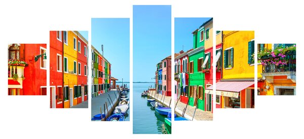 Obraz - Ostrov Burano, Benátky, Itálie (210x100 cm)