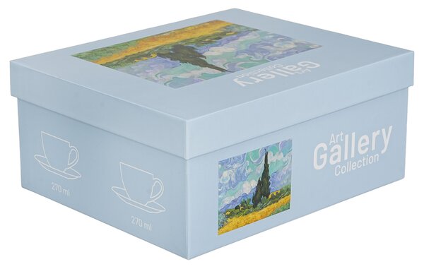 Porcelánový šálek s podšálkem Van Gogh Wheat Field 270 ml sada 2ks