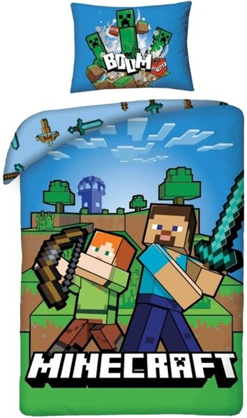 Bavlněné ložní povlečení Svět Minecraft - 100% bavlna - 70 x 90 cm + 140 x 200 cm