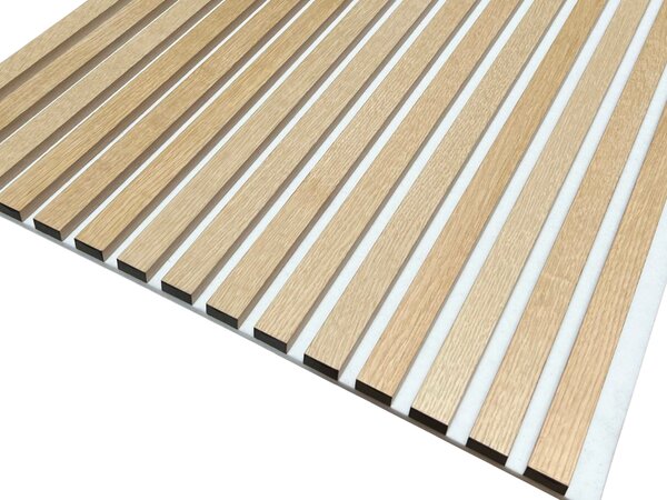 Horve Akustický panel 2700 x 605 mm - bílý dub s bílým filcem (dekor ze tří stran)