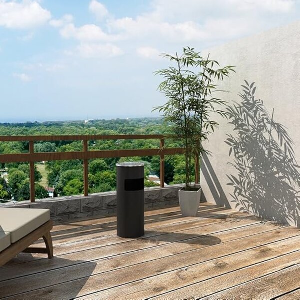Stojanový popelník s odpadkovým košem SMOKE, 60,5x24,5cm, černá SongmicsHome