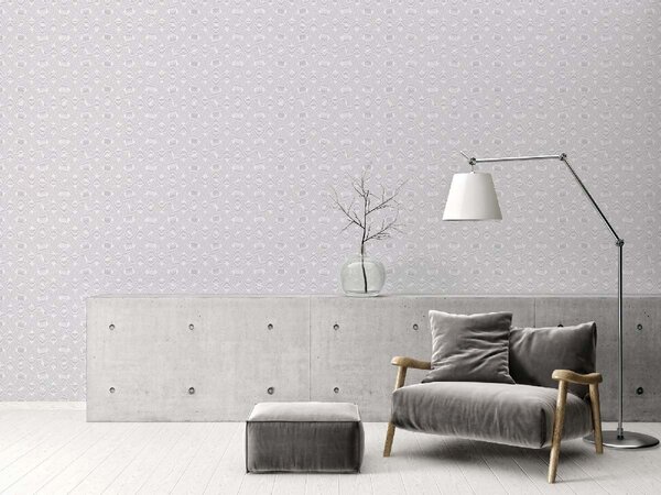 A.S. Création | Vliesová tapeta na zeď AP Arcade 39175-4 | 0,53 x 10,05 m | bílá, metalická, šedá
