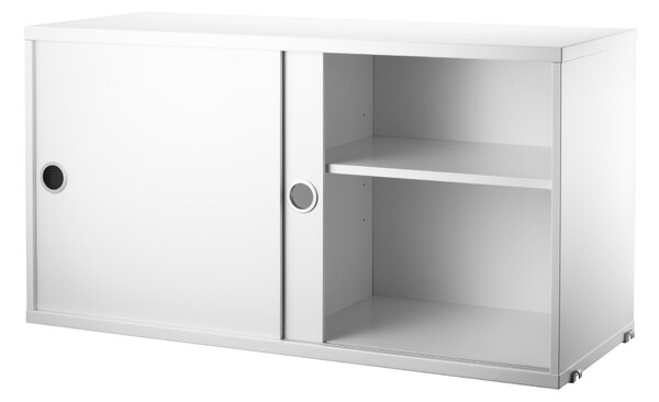 STRING Skříňka Cabinet with Sliding Doors, White