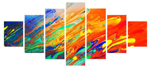 Obraz - Barevná abstrakce (210x100 cm)