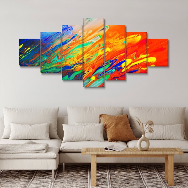Obraz - Barevná abstrakce (210x100 cm)