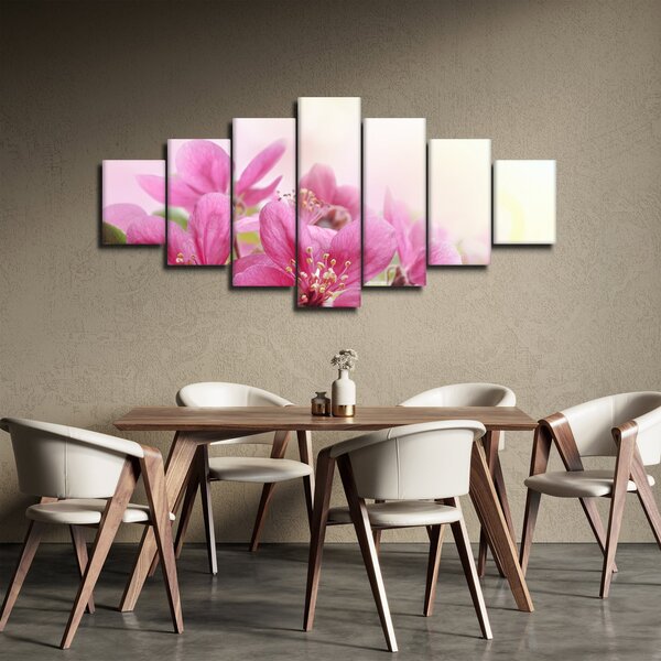 Obraz - Růžové květy (210x100 cm)