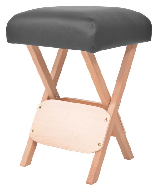 Skládací masážní stolička s 12 cm silným sedákem černá 110149