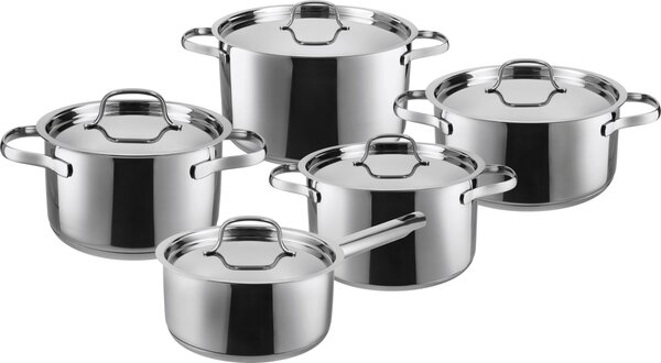 Silvercrest® Sada hrnců z nerezové oceli Premium, 5dílná (s nerezovými poklicemi) (100409978002)