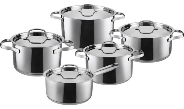 Silvercrest® Sada hrnců z nerezové oceli Premium, 5dílná (s nerezovými poklicemi) (100409978002)