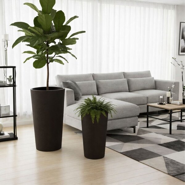 PLASTOVÝ KVĚTINÁČ URBANIKA ECO 36,5X19,5 CM TMAVĚHNĚDÁ
