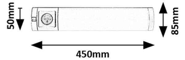 RABALUX 78038 Soft 2E svítidlo pod kuchynskú linku so zásuvkou š450mm LED 5W/260lm 4000K stříbrná, bílá