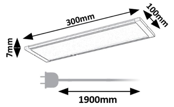 RABALUX 78021 Tarelo dotykové svítidlo pod kuchynskú linku š300mm LED 6W/380lm 3000+4200+6500K stříbrná, bílá, infračervený senzor