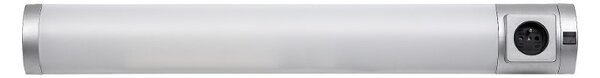 RABALUX 78039 Soft 2E svítidlo pod kuchynskú linku so zásuvkou š680mm LED 8W/450lm 4000K stříbrná, bílá