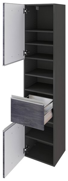 VYSOKÁ SKŘÍŇ, barvy stříbrného dubu, barvy grafitu, 40/180/35 cm Held - Koupelnové série, Online Only