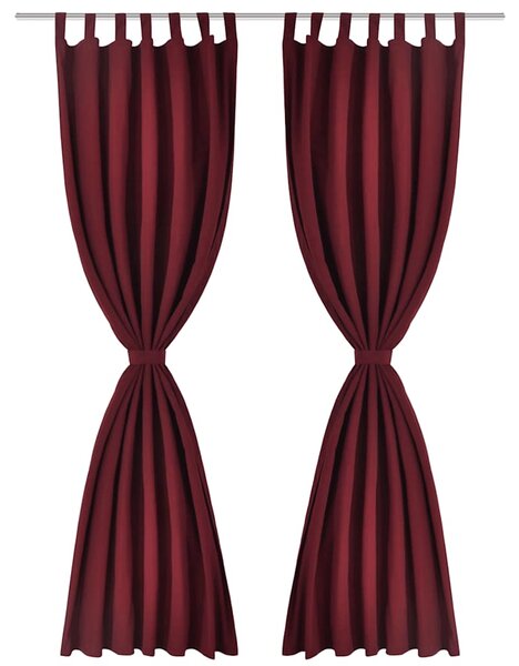 Mikrosaténové závěsy s poutky 2 ks 140 x 225 cm vínové 130363