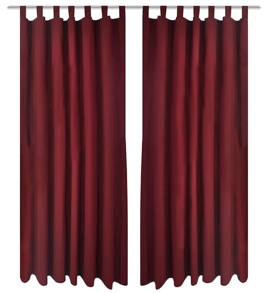 Mikrosaténové závěsy s poutky 2 ks 140 x 225 cm vínové 130363