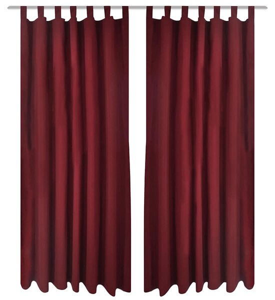 2 ks vínové mikrosaténové závěsy s poutky 140 x 175 cm 130362
