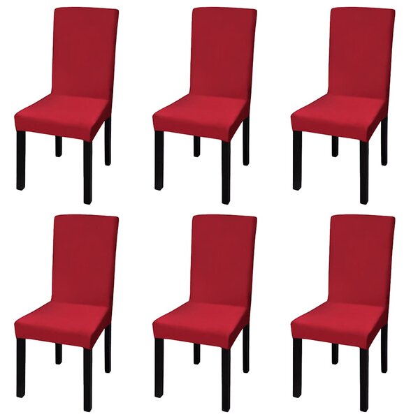 Elastické potahy na židle 6 ks bordó 130379