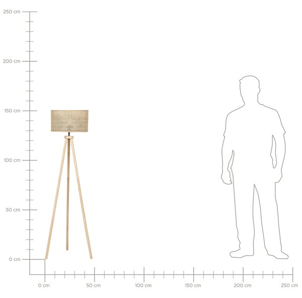 Stojací lampa PENTON Ratan Přírodní