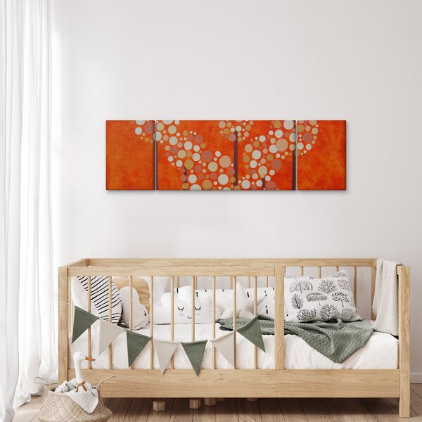 Obraz - Oranžový les (170x50 cm)
