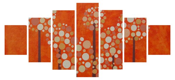Obraz - Oranžový les (210x100 cm)
