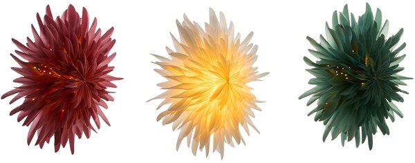 Sada 3 závěsných dekorací LED GROVLAN Hvězda 41 cm Pestrá