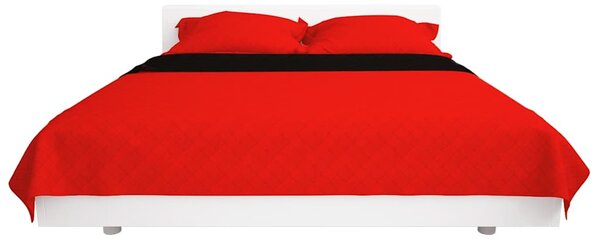 Oboustranný prošívaný přehoz na postel červeno-černý 170x210 cm 131552