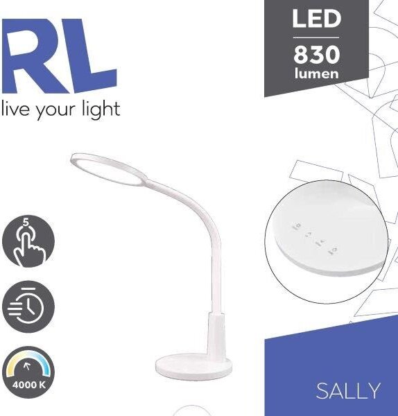 TRIO Reality R52671101 SALLY stolní dotykové svítidlo SMD LED V360mm 8,4W/830lm 4000K bílá