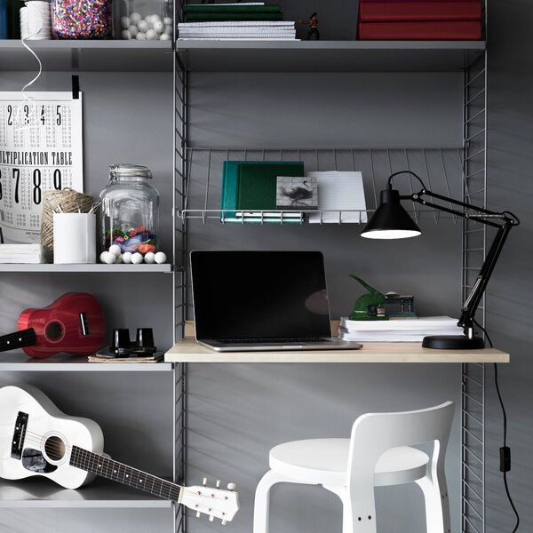 STRING Drátěná police na časopisy Wire Shelf 78 x 30, White