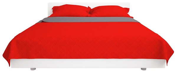 Oboustranný prošívaný přehoz na postel červeno-šedý 170x210 cm 131555