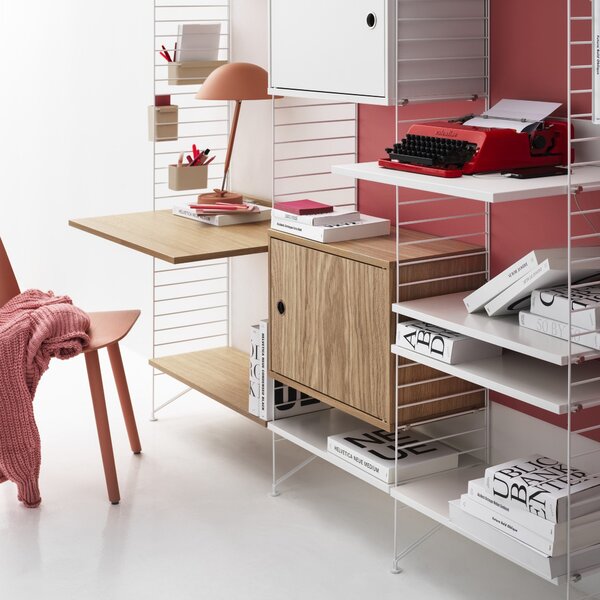 STRING Police Media Shelf 58 x 47, White