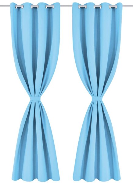 Zatemňovací závěsy s kovovými oky, 2 ks, 135x175 cm, tyrkysová 132207
