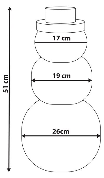 Vánoční dekorace Stolní lampa BANGA Sněhulák 51 cm Béžová