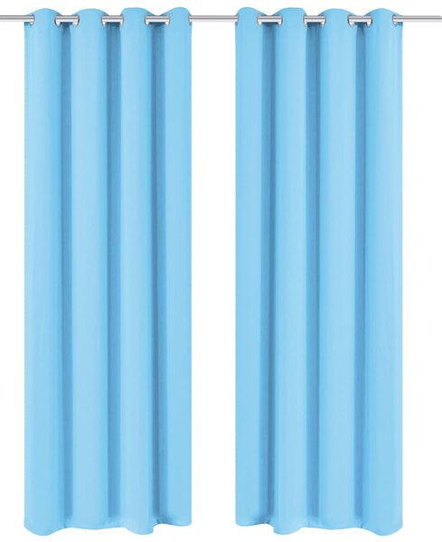 Zatemňovací závěsy s kovovými oky, 2 ks, 135x175 cm, tyrkysová 132207