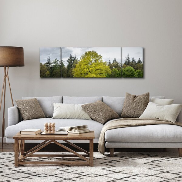 Obraz zeleného stromu uprostřed pole (170x50 cm)