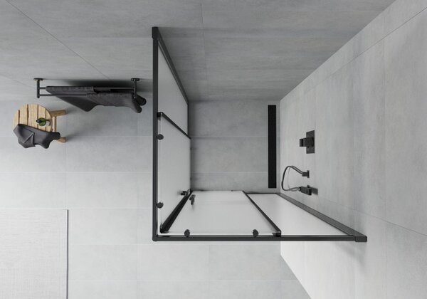 Mexen Rio čtvercový sprchový kout 70 x 70 cm, matný, černý - 860-070-070-70-30