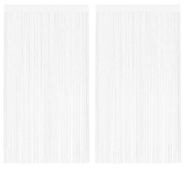 Provázkové záclony, 2 ks, 100x250 cm, bílá 132398