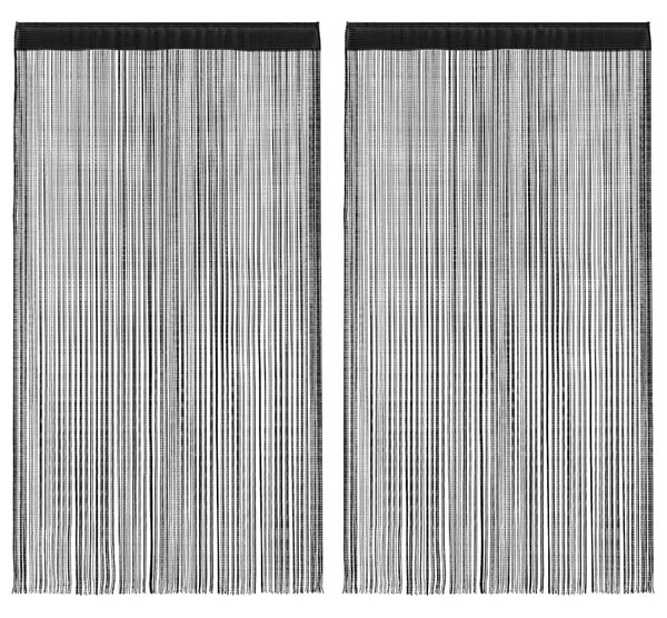 Provázkové záclony, 2 ks, 100x250 cm, černá 132400
