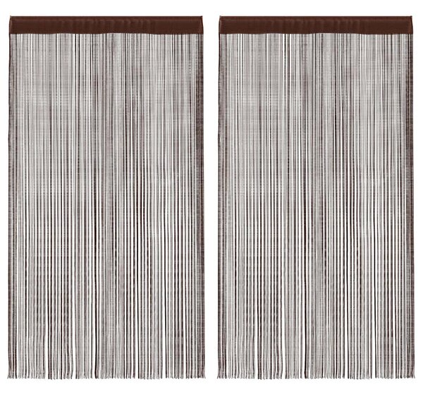 Provázkové záclony, 2 ks, 140x250 cm, hnědá 132411