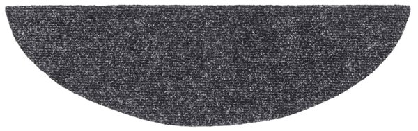 Schodové rohože samolepicí 15 ks 56 x 17 x 3 cm tmavě šedé, půlkulaté 132691
