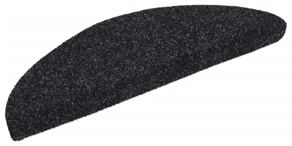 Schodové rohože samolepicí 15 ks 56 x 17 x 3 cm černé, půlkulaté 132692