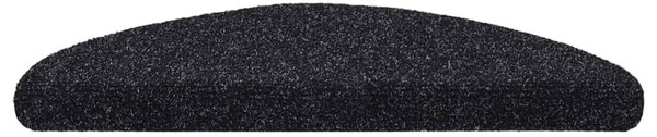 Schodové rohože samolepicí 15 ks 56 x 17 x 3 cm černé, půlkulaté 132692