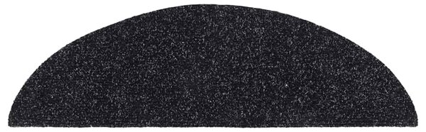 Schodové rohože samolepicí 15 ks 56 x 17 x 3 cm černé, půlkulaté 132692