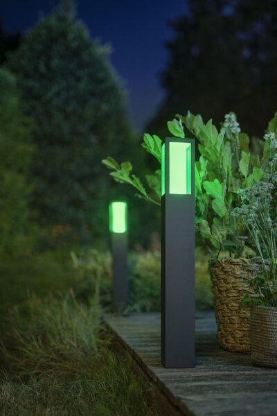 Philips HUE 17432/30 / P7 Impress venkovní zahradní sloupek 8W = 1200lm LED IP44 2200-6500K RGB