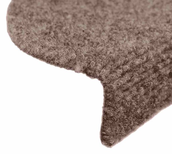 Schodové rohože samolepicí 5 ks 56 x 17 x 3 cm světle hnědé, půlkulaté 149674