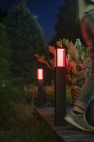 Philips HUE 17432/30 / P7 Impress venkovní zahradní sloupek 8W = 1200lm LED IP44 2200-6500K RGB