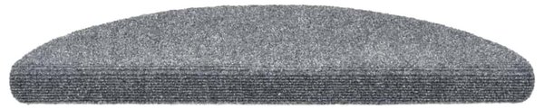 Schodové rohože samolepicí 15 ks 56 x 17 x 3 cm světle šedé půlkulaté 132693