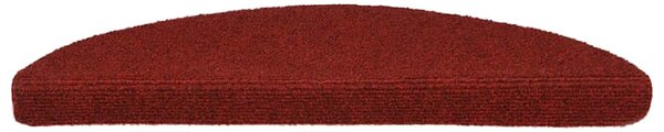 Schodové rohože samolepicí 15 ks 56 x 17 x 3 cm vínově červené půlkulaté 132694